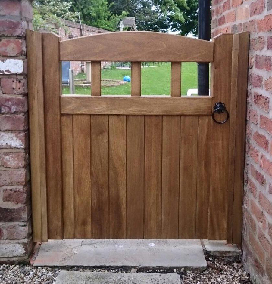 A hardwood garden gate
