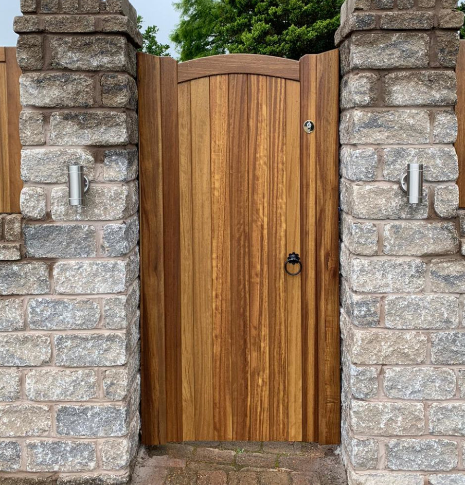 A single Iroko wood gate