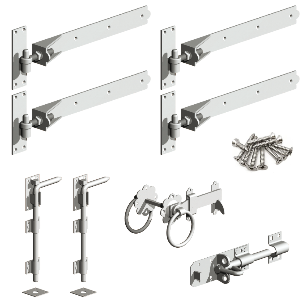 Galvanised Adjustable Double Gate Hinge Kit