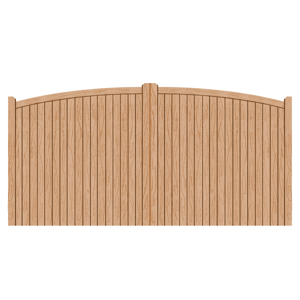 Large Hardwood Driveway Double Gates - Lymm Style