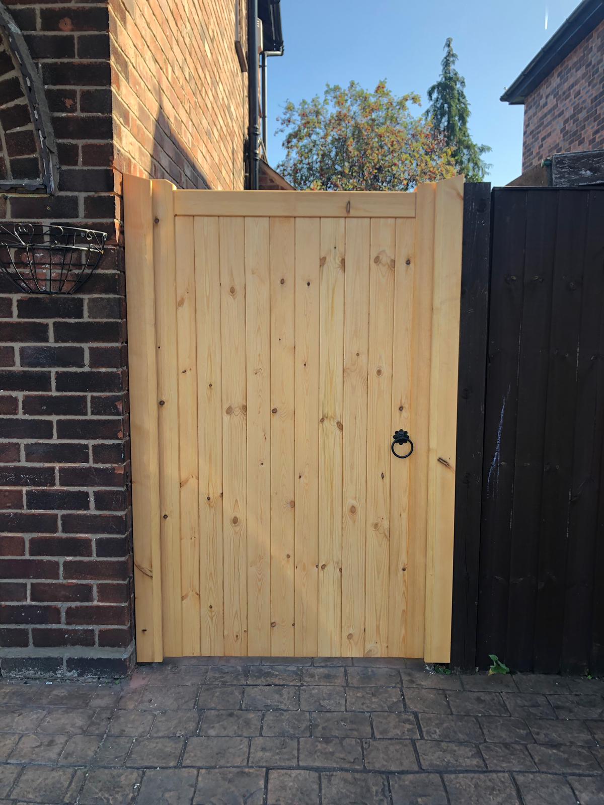 Softwood Side Gate - Single - Village Design - Preservative coating - Front