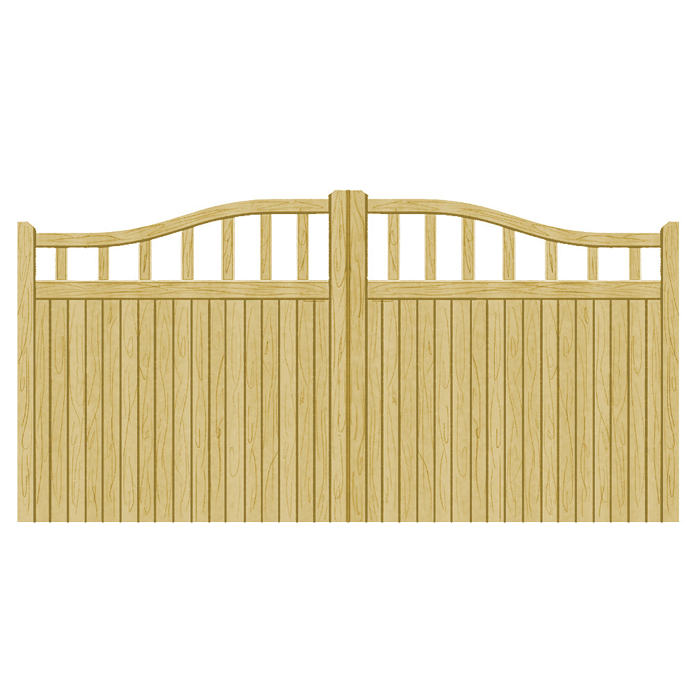 Softwood Double Driveway Gate - Chester Design