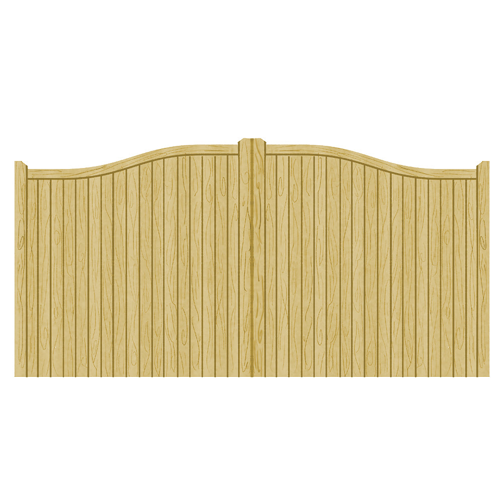 Softwood Driveway Gates - Swan Neck Design