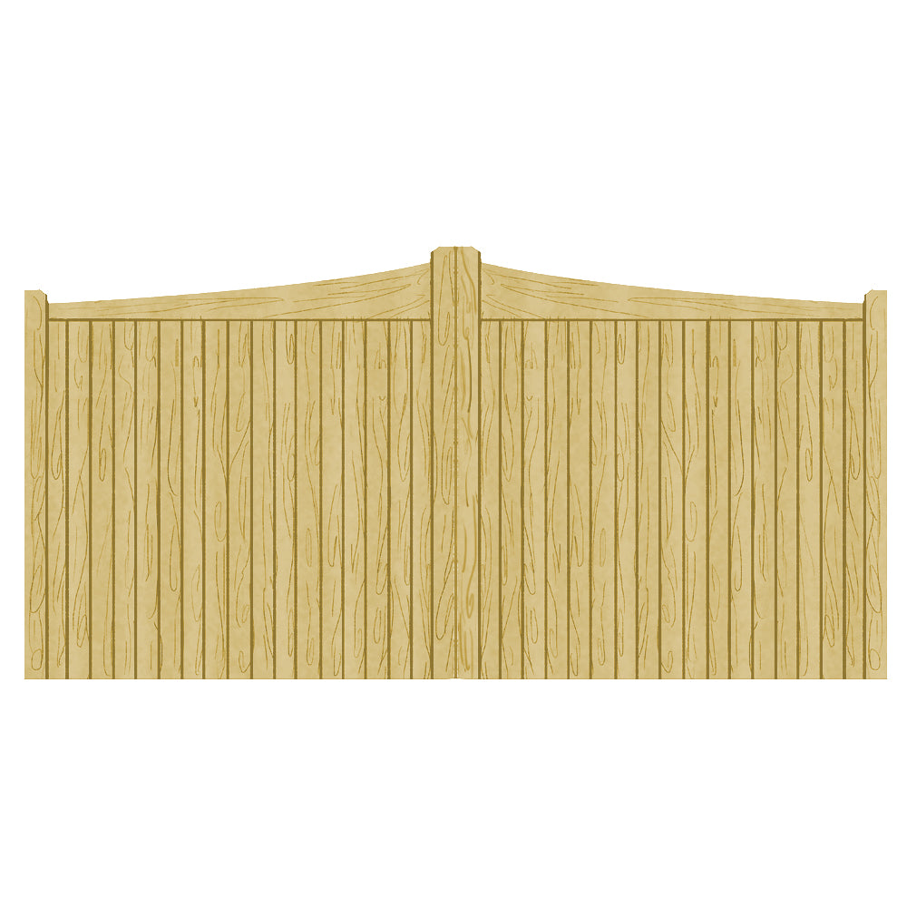 Softwood Driveway - Stockton Design - Double gate