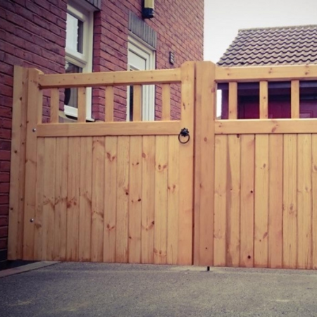 wooden driveway gate