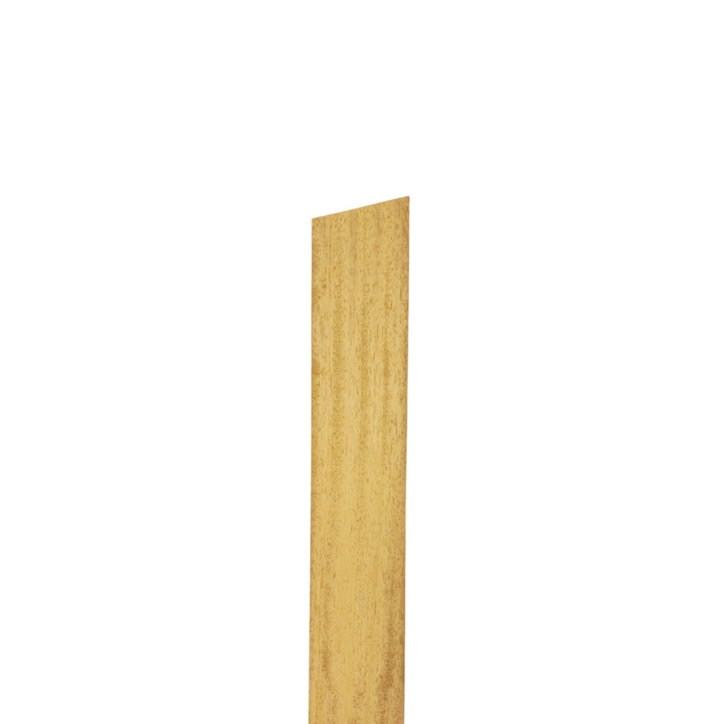 The side view of a light coloured wall post made of Iroko wood, measuring 95mm x 70mm