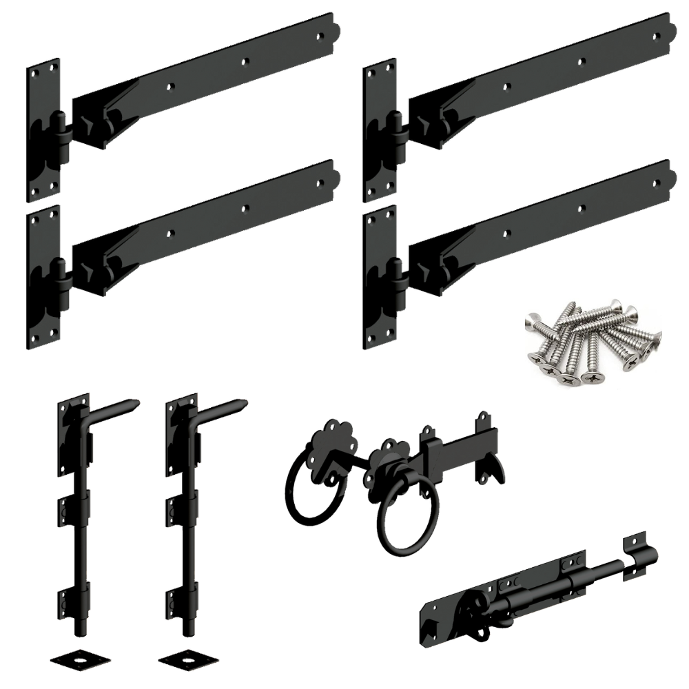 Black on galvanised adjustable double hinge kit.png__PID:ef027815-42e2-416f-be52-bb0fb19e9950