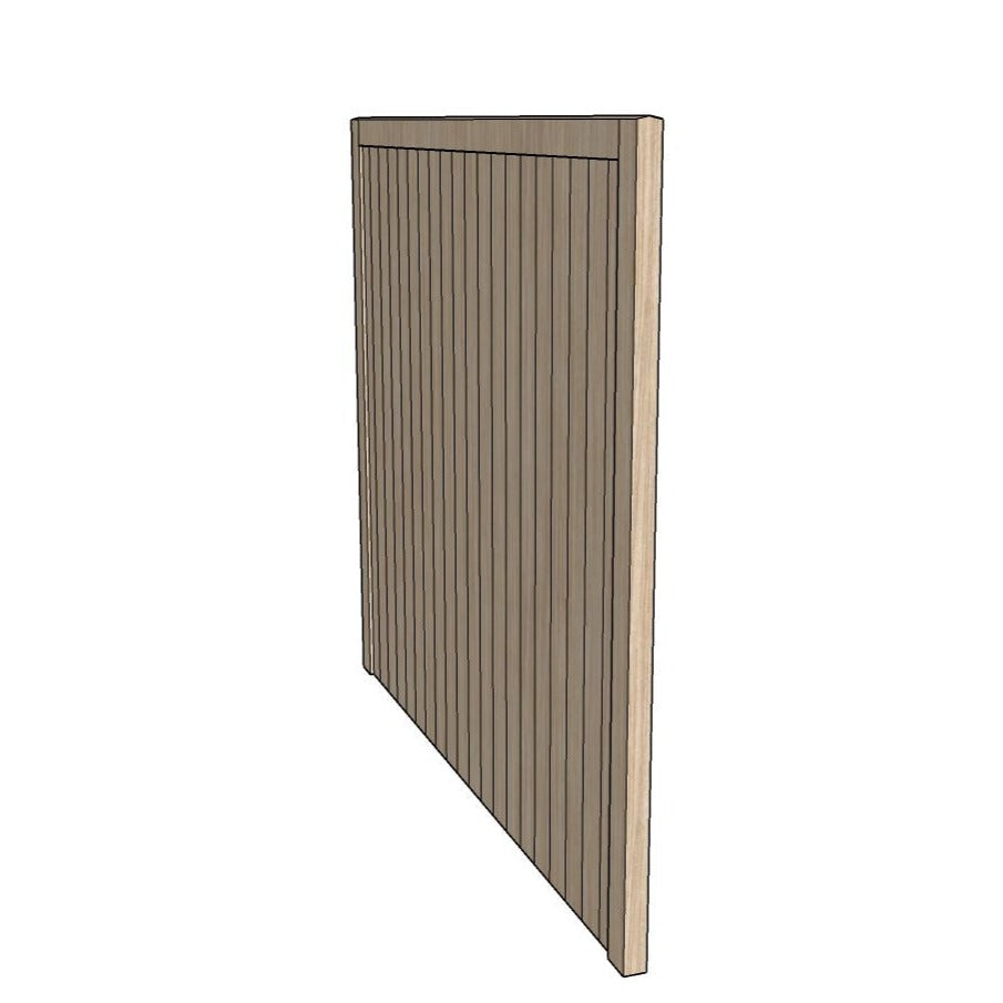 The side view of a wooden fence panel