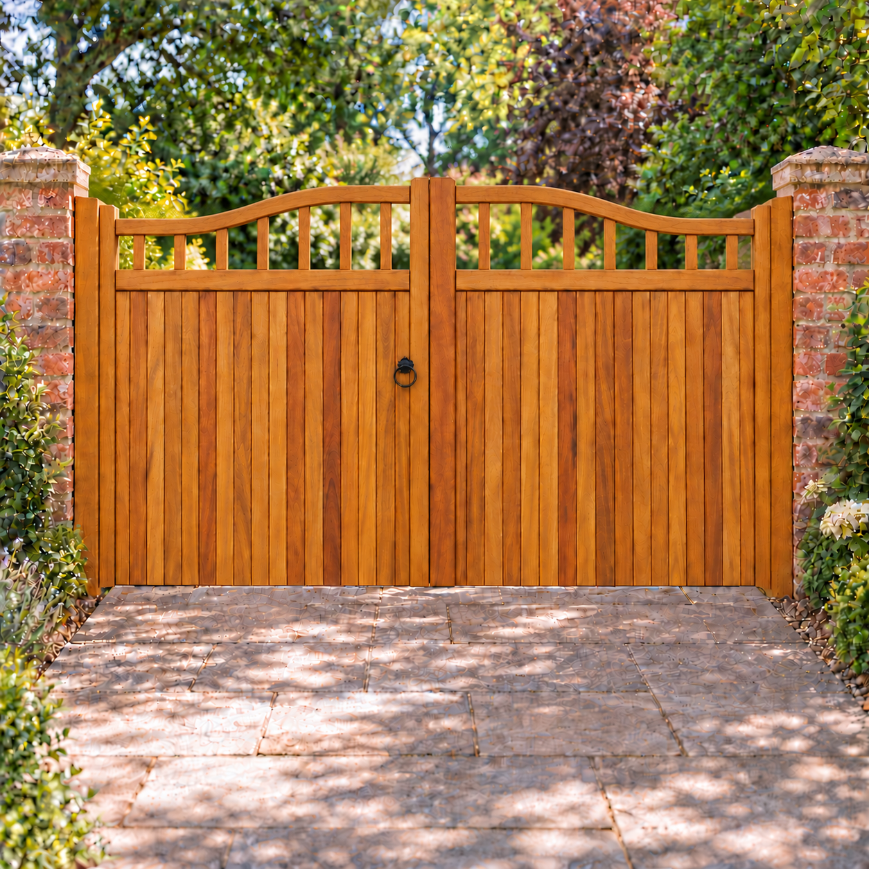 Hardwood Driveway Gates - Chester Design