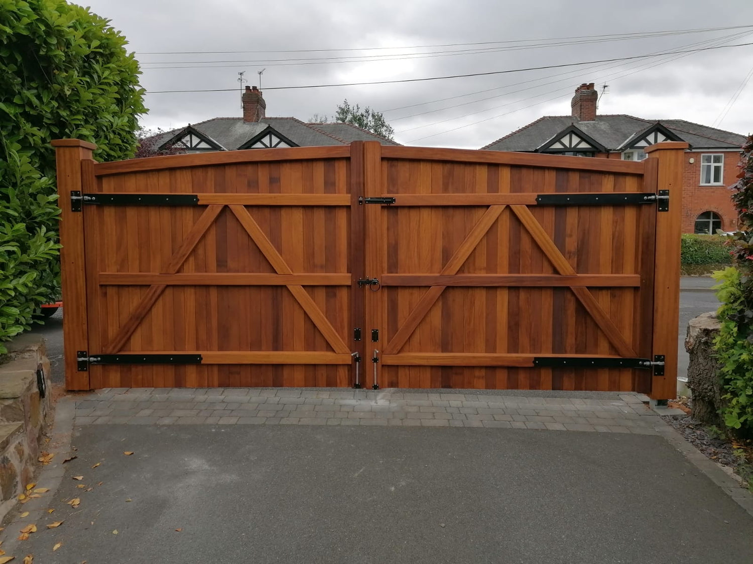 A beautiful large hardwood double gate