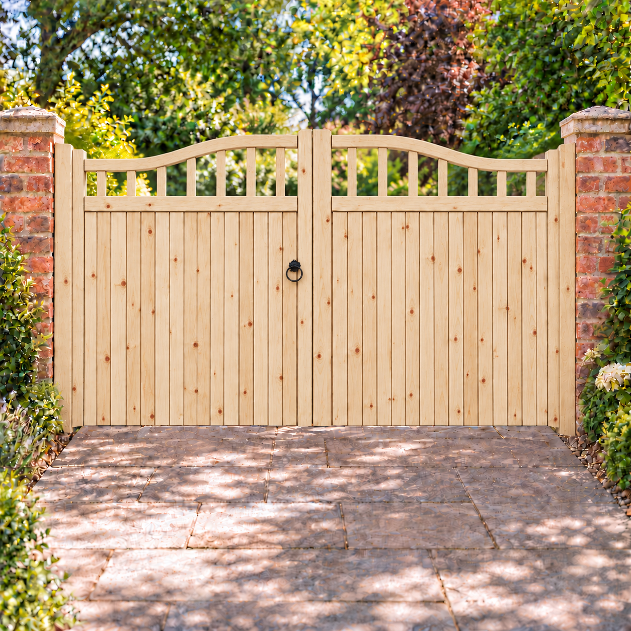 Wooden Driveway Gates - Chester Design