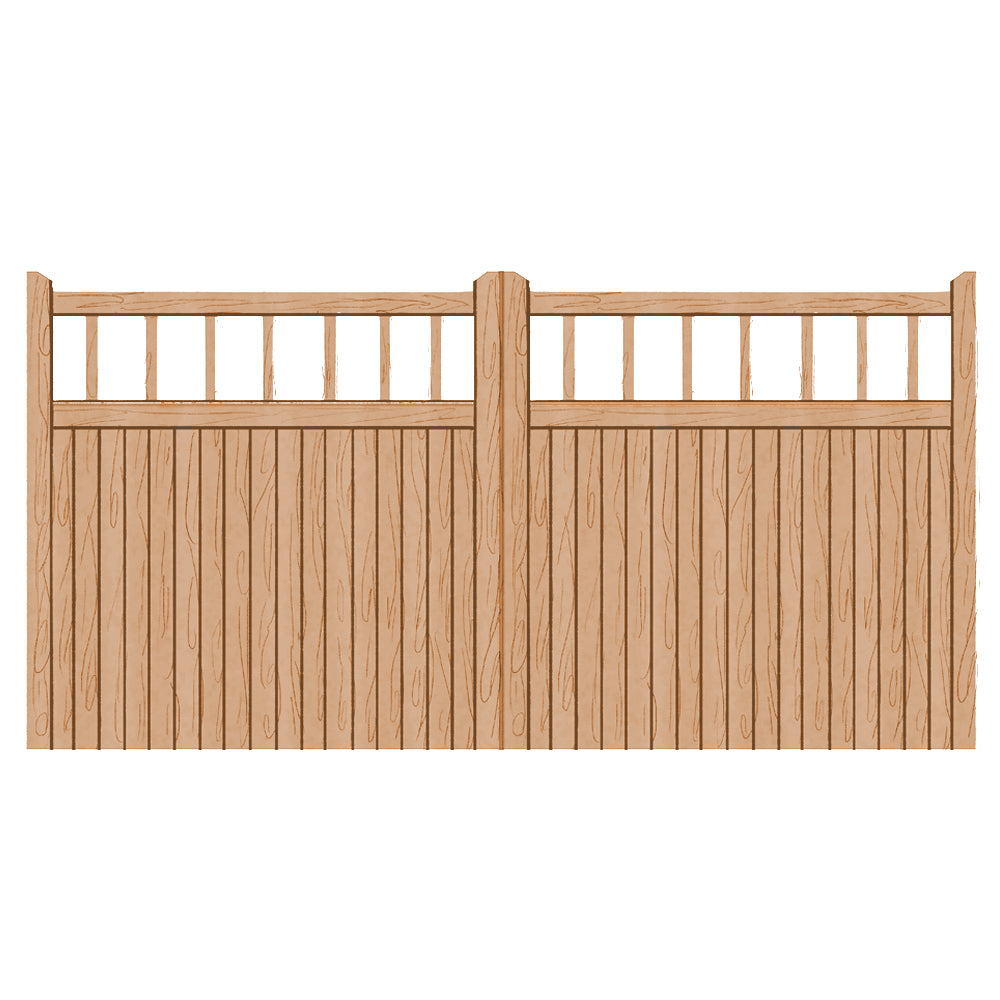 A hardwood driveway gate in a Cheshire design
