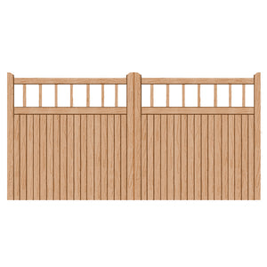 A hardwood driveway gate in a Cheshire design