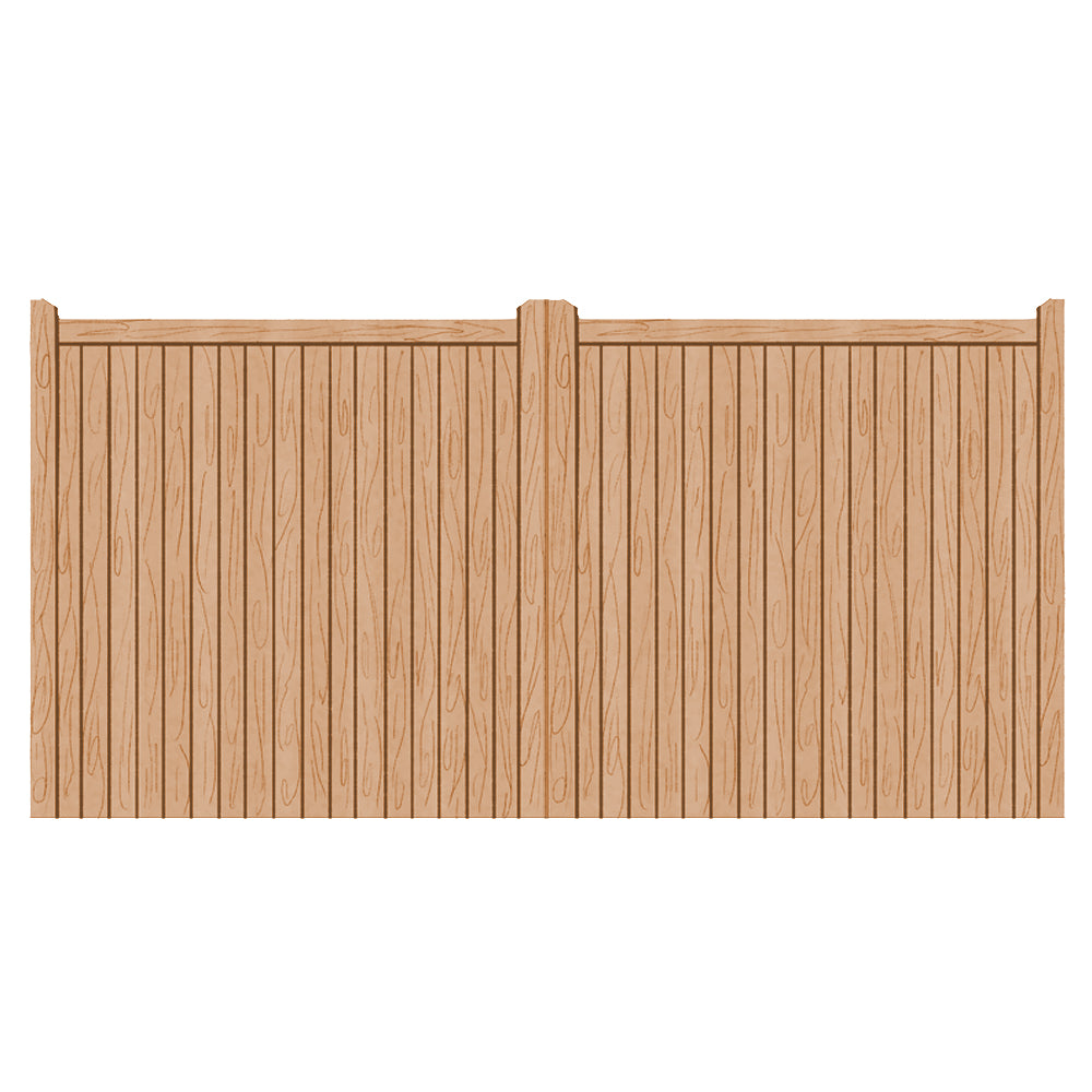 A hardwood driveway gate in a Village design