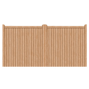 A hardwood driveway gate in a Village design