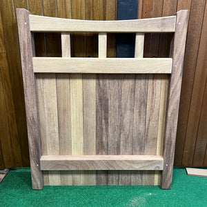 The back of a hardwood garden gate in a Birchwood design