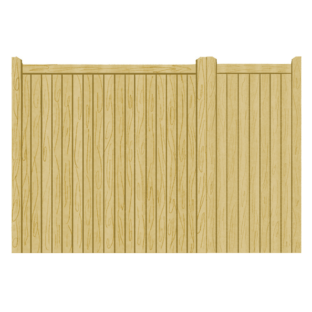 Softwood asymmetrical gates in a Village design