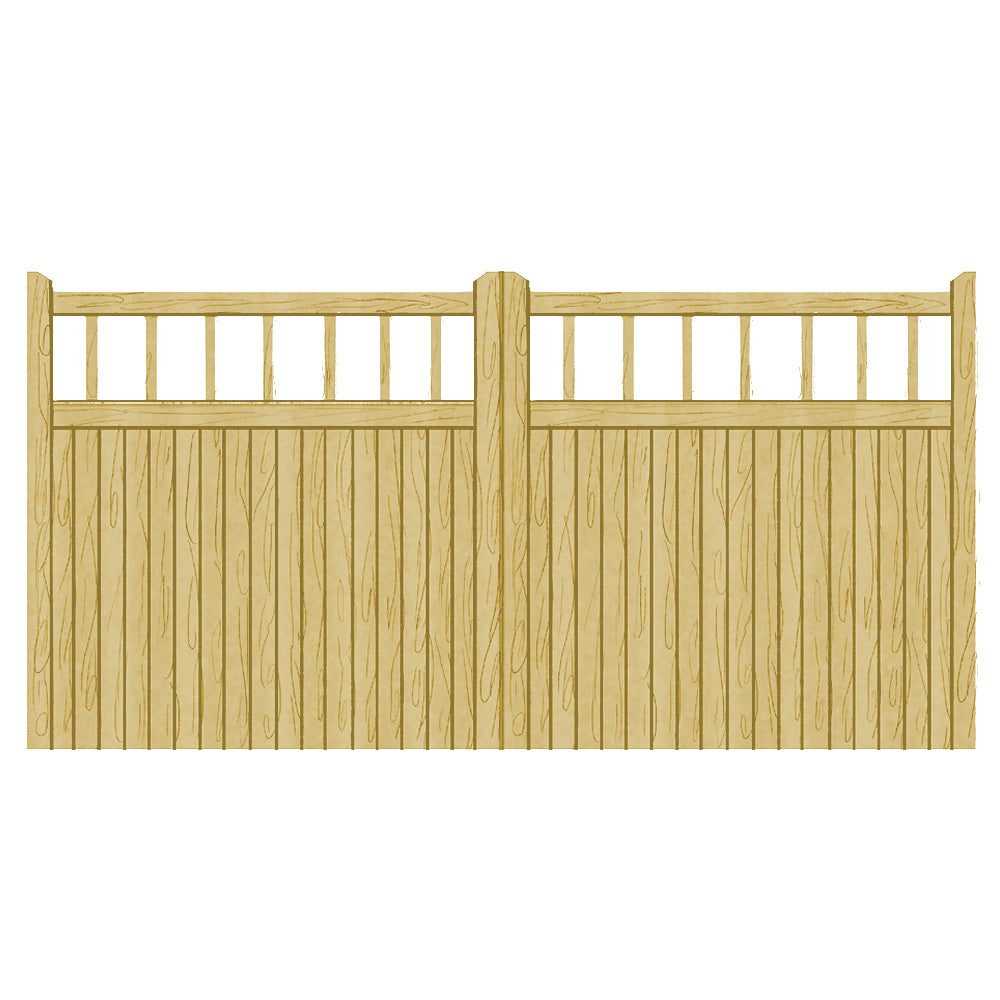 Softwood Double Driveway Gates - Chester Design