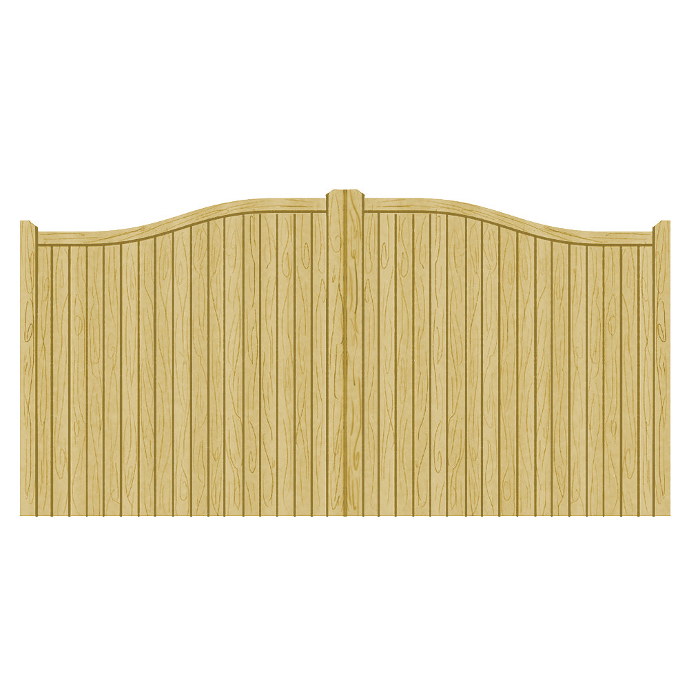 Softwood Driveway Gates - Swan Neck Design 