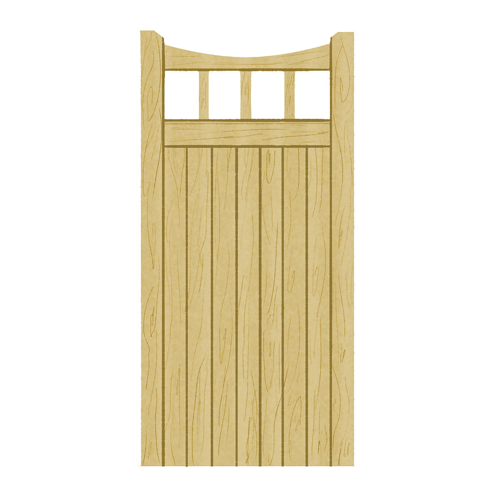 Scandinavian Redwood Gates - Softwood Side Gate - Birchwood Style