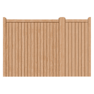 Wooden asymmetrical gates in a Village design